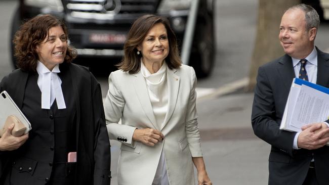 Lisa Wilkinson arrives at the federal Court in Sydney with legal representatives. Picture: NCA NewsWire / Simon Bullard.