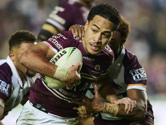 Lehi Hopoate was enormous for Manly. Picture: Getty Images