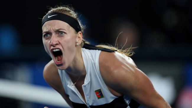 Kvitova blasted the Australian fan favourite off the court. (Photo by Mark Kolbe/Getty Images)