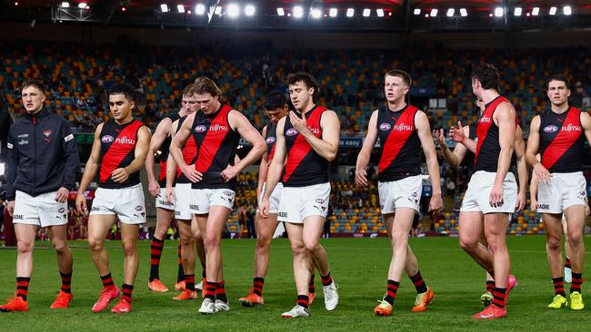 The Bombers were beaten but not disgraced. Picture: Russell Freeman/AFL Photos via Getty Images