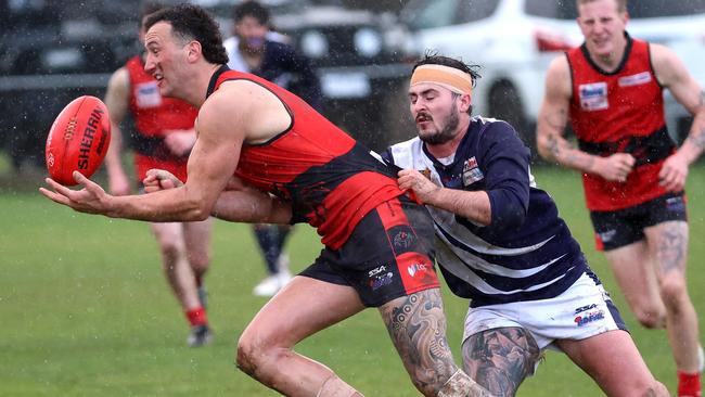 Jack Jedwab in action for Romsey. Picture: Hamish Blair