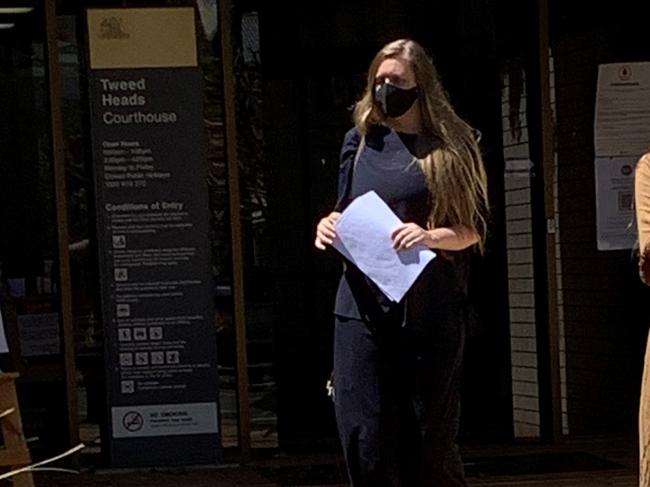 Elise Leearn Engvig leaving Tweed Heads court.