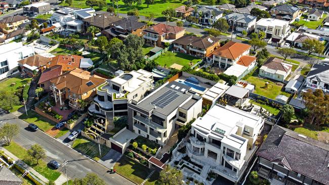 RECORD SALE IN BANKSTOWN:  82 Fenwick St, Bankstown sold for a breaking breading $3.5m - the highest price ever paid for a house in Bankstown.  Aerial images show the home is on a strip with other large houses. Picture: Pace Property. NSW real estate.