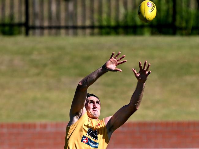 Oscar McInerney is preparing the tough task of nullifying the threat of Demons ruckmen Max Gawn and Brodie Grundy. Picture: Bradley Kanaris/Getty Images