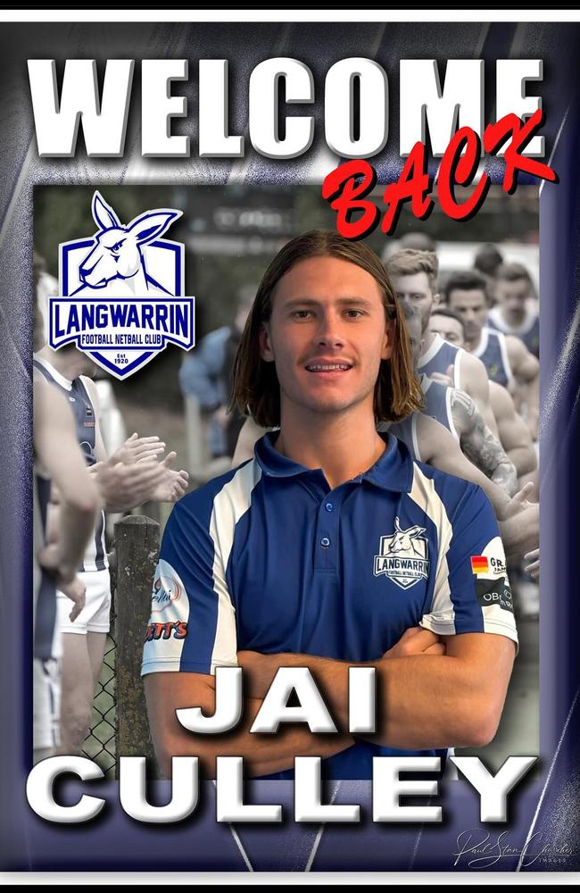 Jai Culley has made Langwarrin his home club in 2025. Picture: Facebook