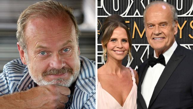 Kelsey Grammer, pictured with wife Kayte, says he 'cursed God' after sister's 1975 murder until love restored his faith.