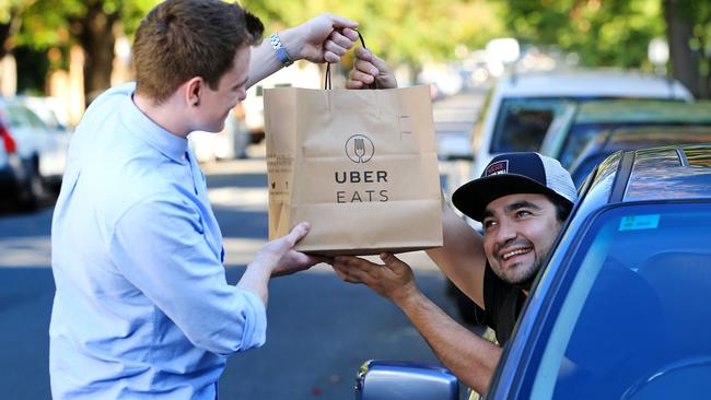 As close to a drive-through as you get with UberEats. Picture: Mark Stewart