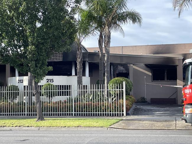 Emergency services at the Emerald Reception Centre on Settlement Rd in Thomastown. Picture: Genevieve Holding