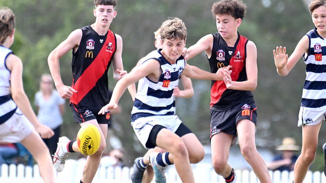 Action from Saturday's McDonaldâ€™s South East Queensland Youth Grand Finals played at Yeronga AFC. 2 September 2023. Picture, John Gass