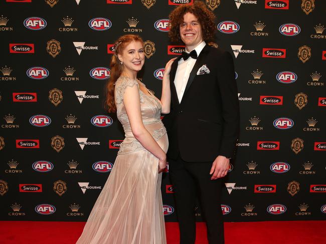 North Melbourne’s Ben and Hester Brown, who is carrying their first child Aila in 2018.