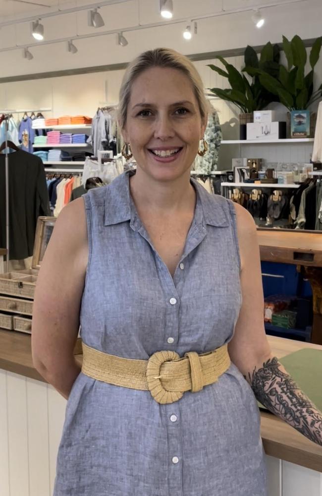 Tenny Russo, at Tommy Bahama in Darwin, kept the store open throughout the Queen's mourning public holiday. Picture: Annabel Bowles