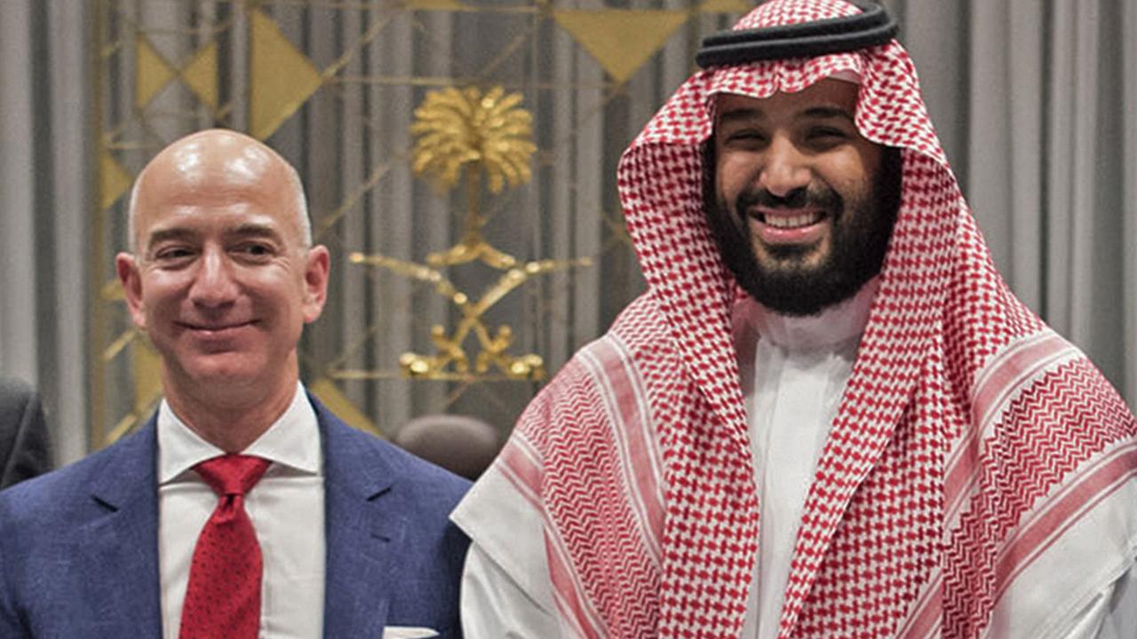 Bezos and the crown prince in 2016. Picture: Bandar Al-Jaloud/AFP