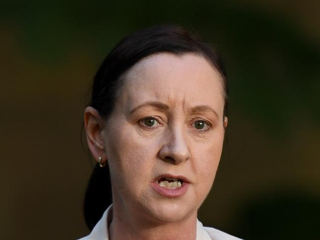 BRISBANE, AUSTRALIA - NewsWire Photos - MAY 27, 2021.Queensland Health Minister Yvette D'Ath speaks during a press conference at Parliament House. The Queensland government imposed travel and other restrictions as a result of the recent Covid outbreak in Victoria.Picture: NCA NewsWire / Dan Peled