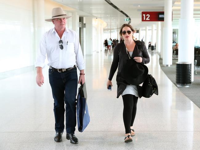 Barnaby Joyce and his pregnant partner Vikki Campion. Picture: Kym Smith