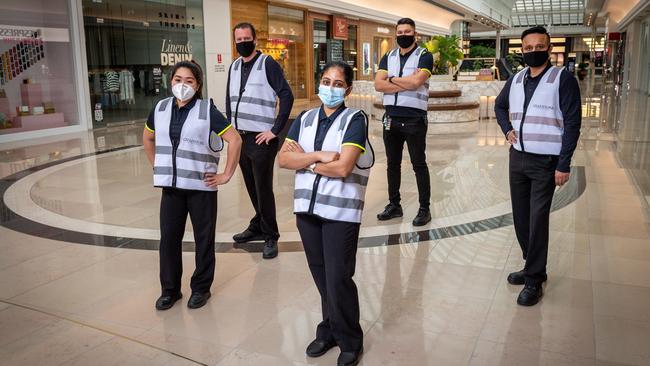 Chadstone Covid staff prepare for reopening. Picture: Jake Nowakowski