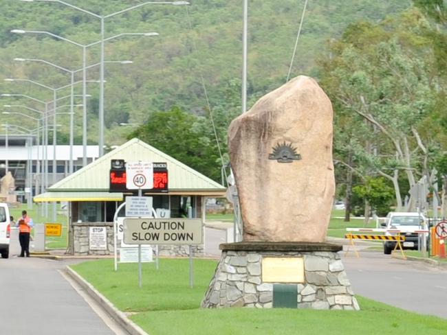 Generic pics of the entrance of Lavarack Barracks where soldiers have been busted for drugs.