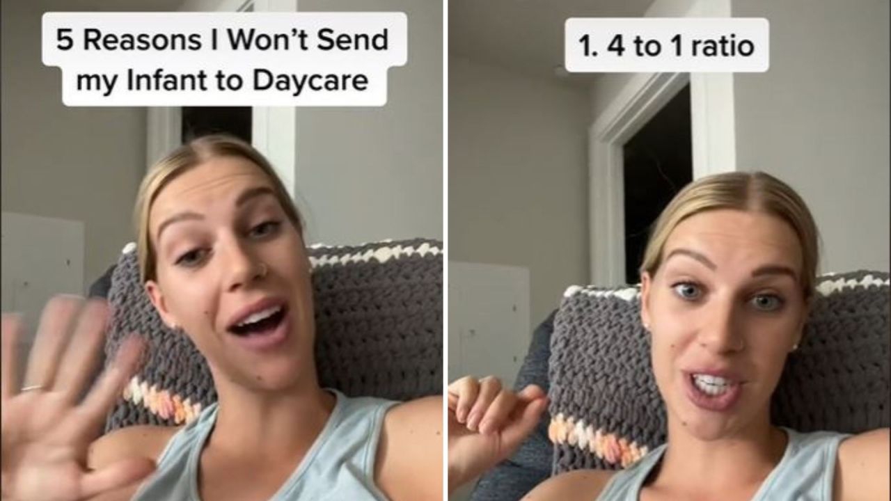 The concerned mum named has Jordyn took to TikTok to rant about the unfairness of the job, having to look after four children at once. Image: TikTok.