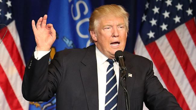 Republican US presidential candidate Donald Trump campaigns in Wisconsin.