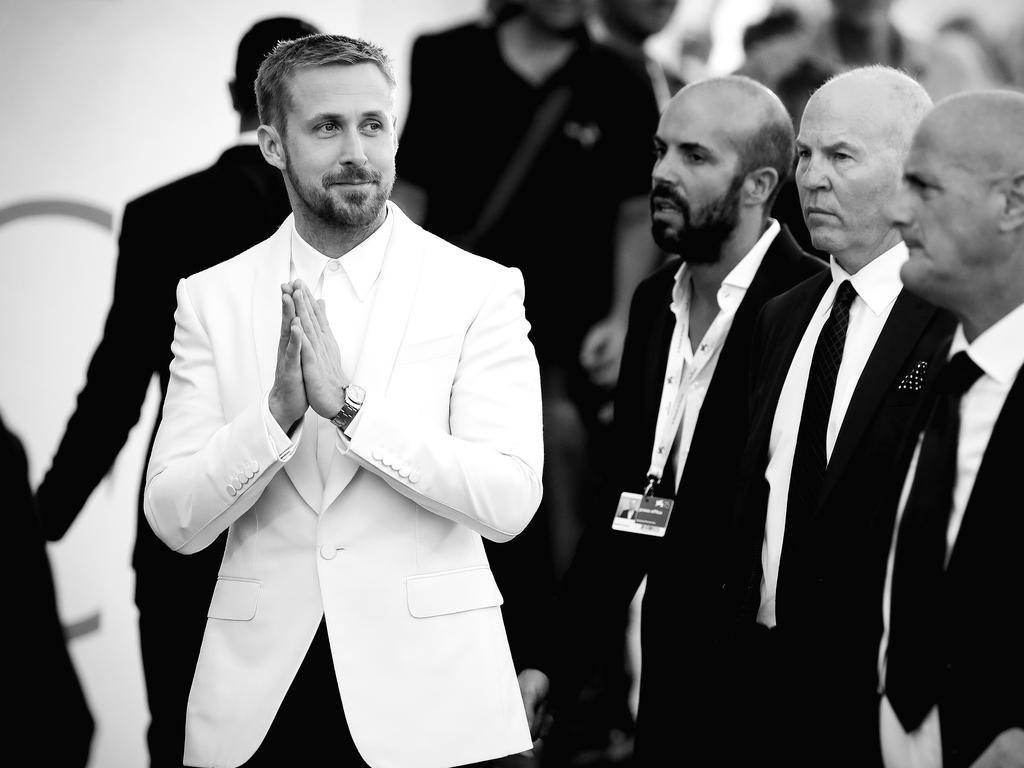 Ryan Gosling walked the red carpet for his new film First Man. Picture: Andreas Rentz/Getty Images