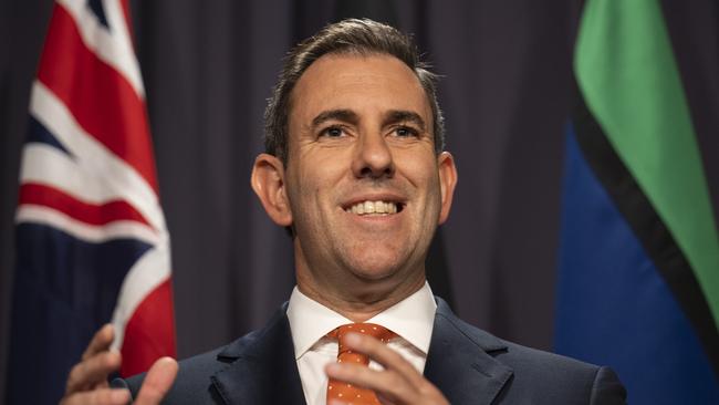 CANBERRA, AUSTRALIA - MAY 2: Treasurer Jim Chalmers addresses the media at Parliament House Canberra. Picture: NCA NewsWire / Martin Ollman