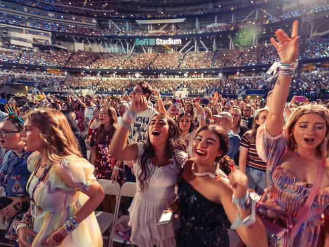 Taylor Swift played to crowds over 100,000 when she took The Eras Tour to SoFi Stadium. Picture: Getty Images