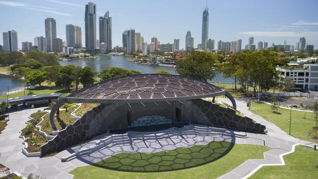 The new Home of the Arts outdoor stage at Evandale on the Gold Coast. Photo: Supplied