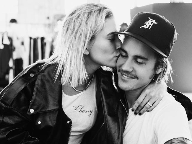 Hailey Baldwin and Justin Bieber, as seen on Biebs’ Instagram feed today. Picture: Instagram