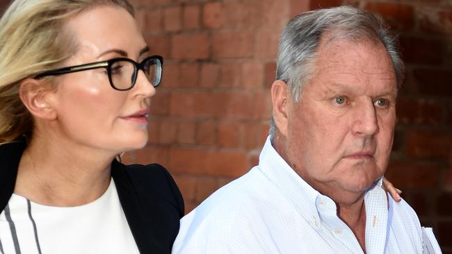 Emma Page-Campbell with her husband Robert Doyle after the claims emerged. Picture: Nicole Garmston