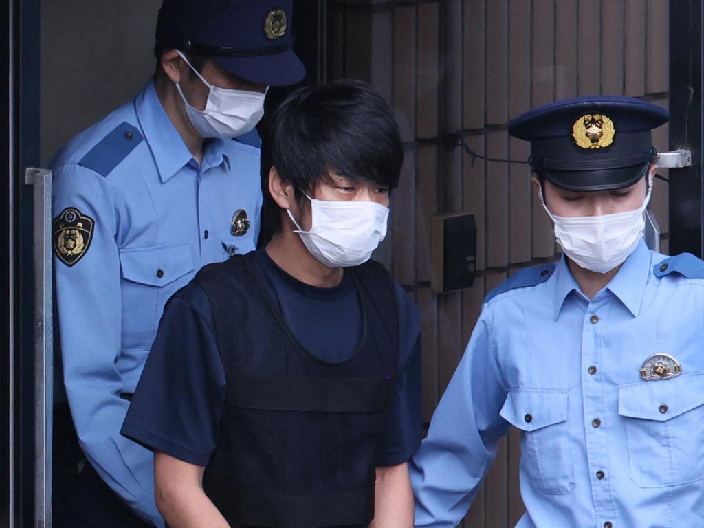 Suspect Tetsuya Yamagami pictured in custody in Nara City. Picture: AFP