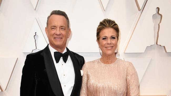 US actor Tom Hanks and his wife actor Rita Wilson arrive at the Oscars in February. Picture: AFP