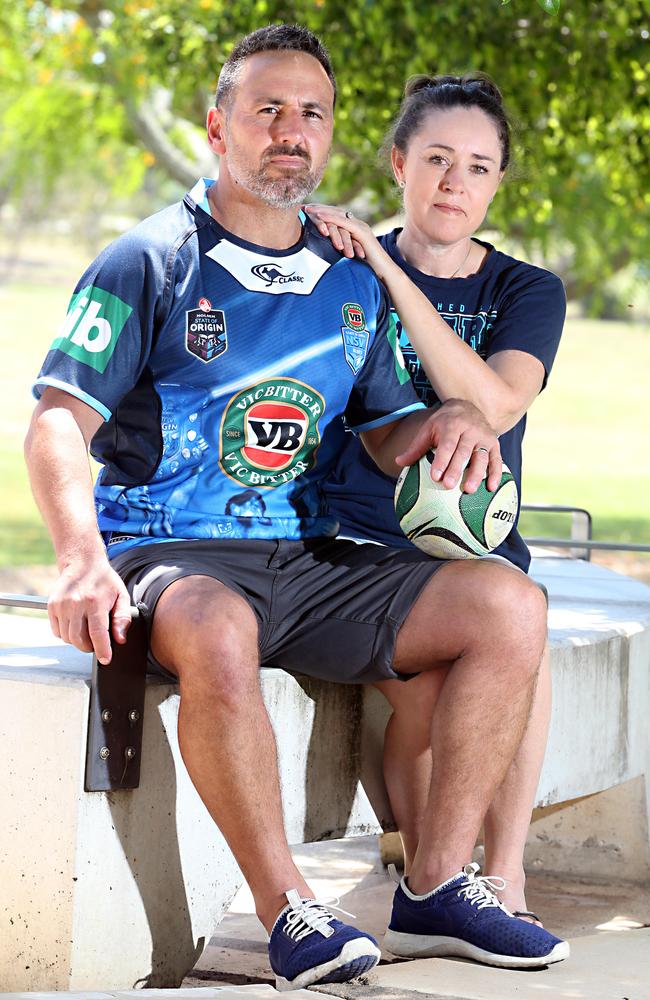 Brian Franco and wife Tracie bought diamond tickets early but have been consigned to the top tiers after the coronavirus postponement. Picture: Richard Gosling