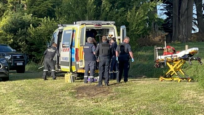 Siege east of Melbourne, where heavily armed police are at a property in Dumbalk North Picture: Jack Colantuono.