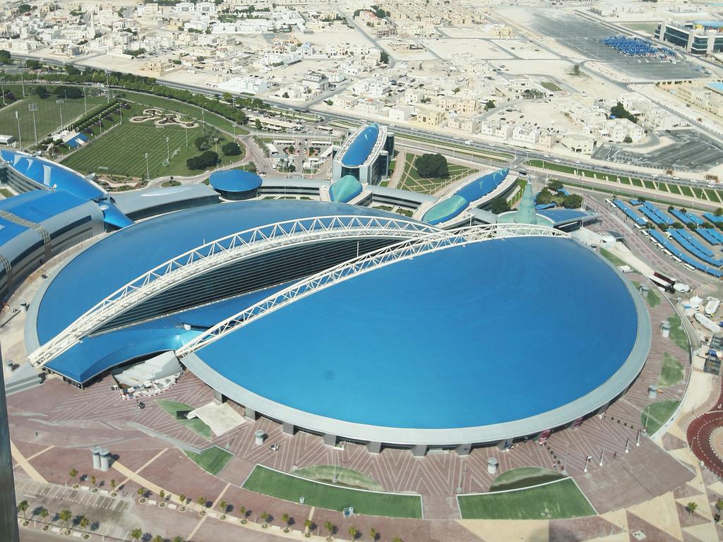 Une vue aérienne de l'Aspire Academy.