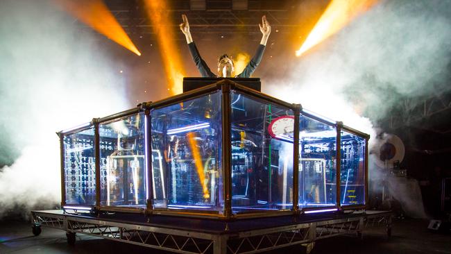 Flume snapped at his urinal at home. Laneway Festival, Footscray, 2016