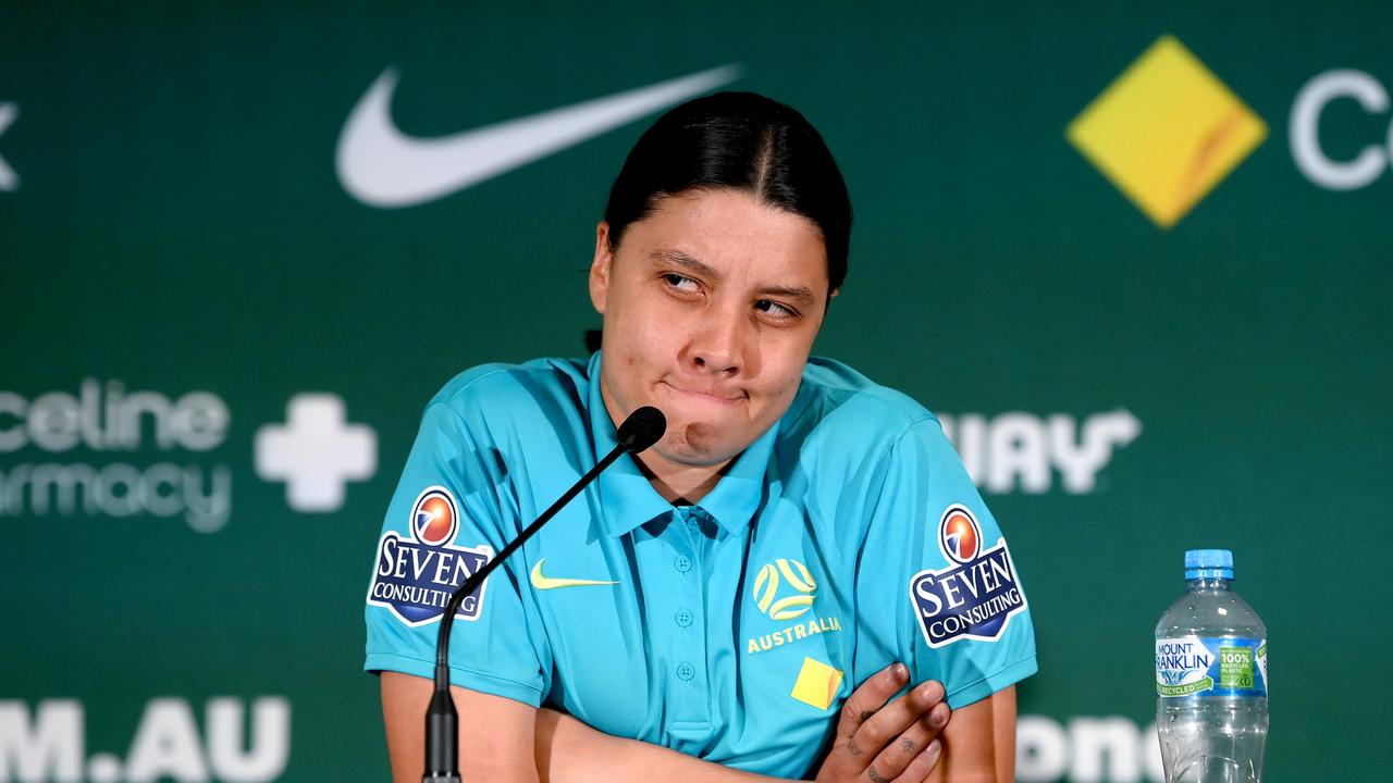 Sam Kerr says she’s ready to take on Canada. Picture: Bradley Kanaris/Getty Images