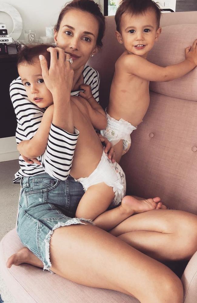 Bec Judd gave birth to her twin boys via C-section in September 2016.