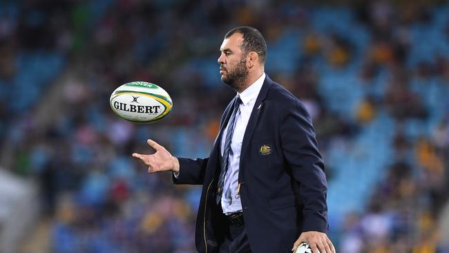 Wallabies coach Michael Cheika is seen prior to the Rugby Championship match between Australia and Argentina at Cbus Super Stadium on the Gold Coast, Saturday, September 15, 2018. (AAP Image/Dave Hunt) NO ARCHIVING, EDITORIAL USE ONLY