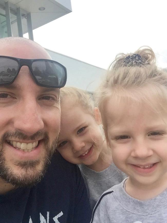 Sergeant Matthew Theoklis leaves behind three-year-old twin daughters Brooke and Sophie.