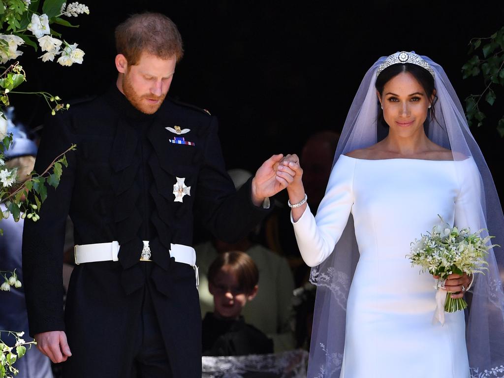 Harry and Meghan at their May 2018 wedding. Picture: Ben Stansall/WPA Pool/Getty Images