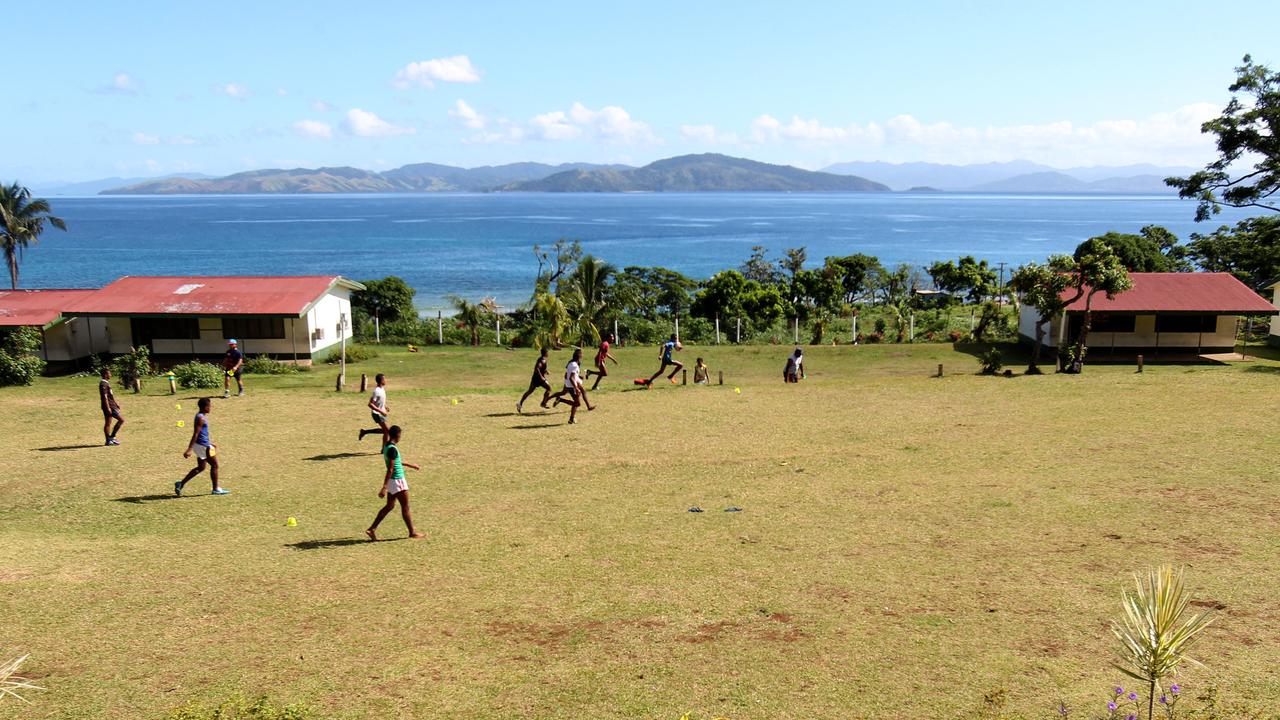 The village of Somosomo on the Fijian island of Taveuni, where NRL player Semi Radradra grew up. Picture: Nathan Edwards