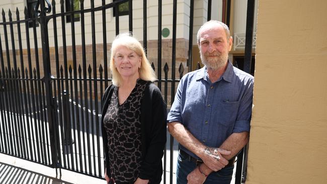 Tumut timber mill worker Sharon Musson and Kempsey compliance manager John Gunst travelled across the state to plead their case in Parliament House in Sydney. Picture: Rohan Kelly