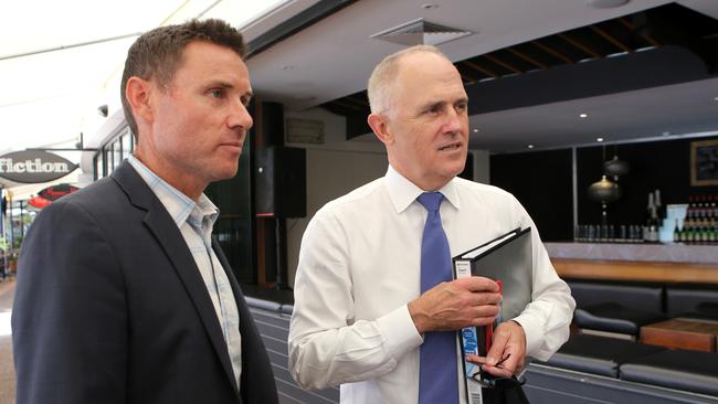 Malcolm Turnbull pictured with MP Andrew Laming. Picture Jono Searle