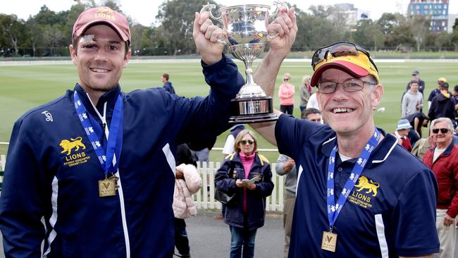 Fitzroy Doncaster coach Mick O’Sullivan (right) has been a long-time mentor of new Greenvale coach Matthew Love. Picture: Hamish Blair.