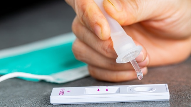 Health officials are advising people to use rapid antigen tests rather than queuing for a PCR test. Mr Perrottet will make an announcement on providing more rapid tests in the coming days. Picture: Getty