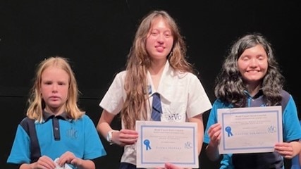 Instrumental Music Excellence Awards: (L-R) Chloe Dean (primary) Tanika Howard &amp; Chantel Shrimpton (secondary), Mary Valley College Awards 2023.