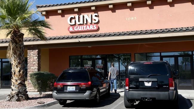 Guns &amp; Guitars, a gun shop where suspected Las Vegas gunman Stephen Paddock allegedly purchased firearms in Mesquite, Nevada.