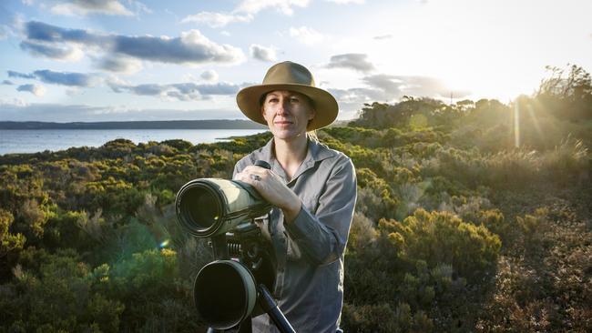 Karleah Berris is working to save Kangaroo Island’s glossy black cockatoos. Picture: Matt Turner