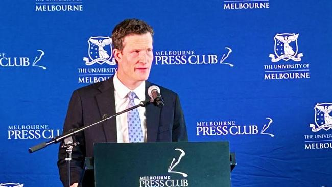 Seven West Media news boss Anthony De Ceglie addressing the Melbourne Press Club.