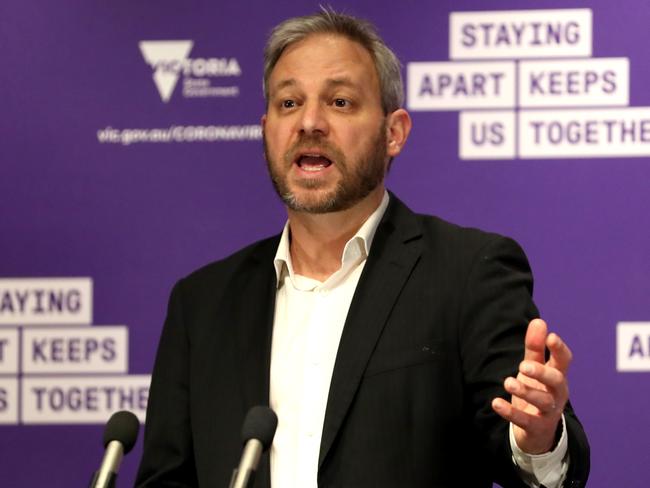 Victorian Chief Health Officer Brett Sutton speaks at a press conference in Melbourne yesterday. Picture: NCA NewsWire / David Geraghty