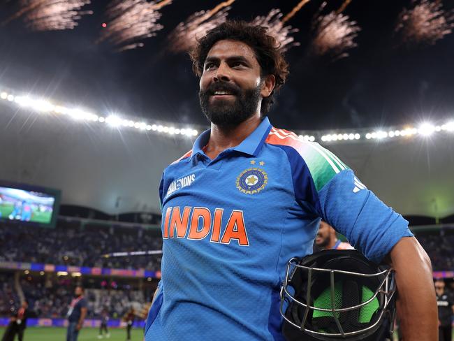 India’s Ravindra Jadeja after his country’s victory in the ICC Champions Trophy 2025 Final in Dubai during March, where the IPL could now be played. Picture: Getty Images